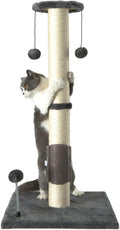 PEEKAB 32" Tall Cat Scratching Post Sisal Scratch Posts,with Hanging Ball and Self-Massage Brush Vertical Scratcher for 
