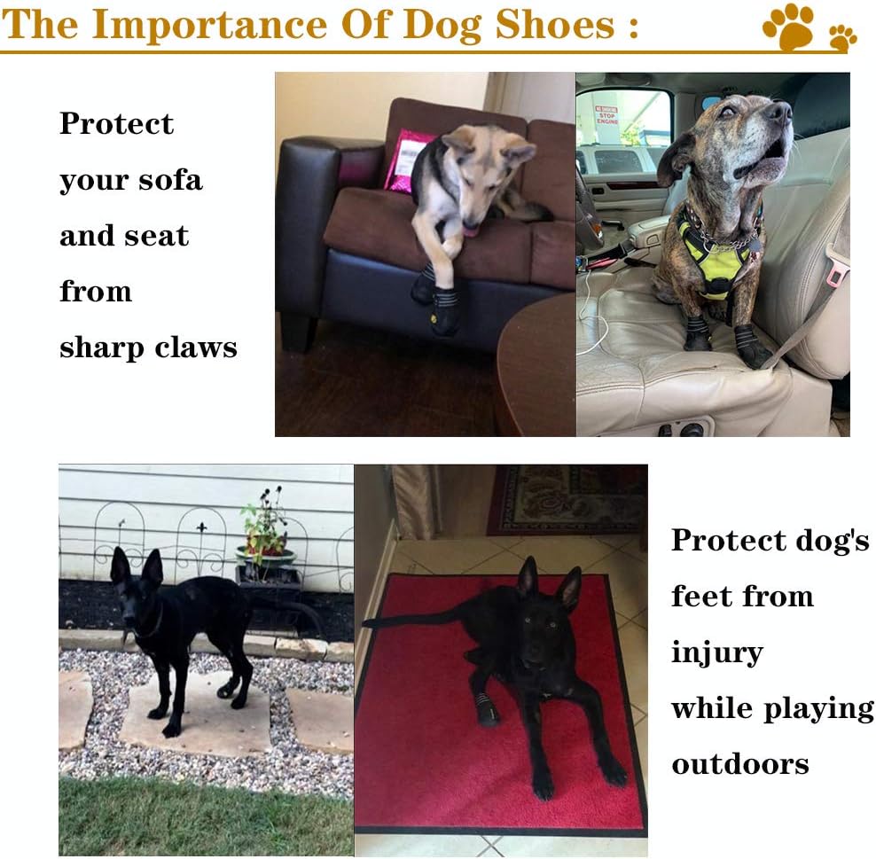 XSY&G Dog Shoes for Hot Pavement, Dog Snow Booties for Medium to Large Dogs