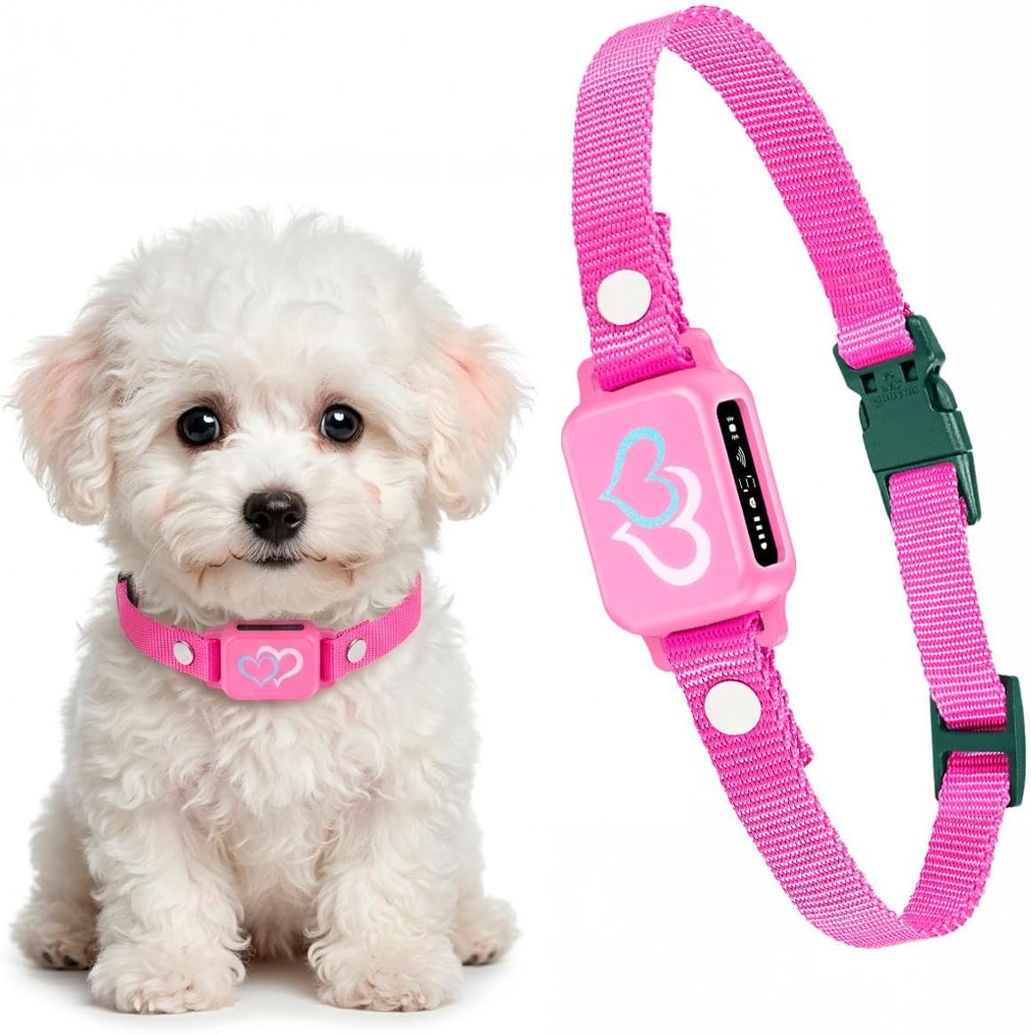 Bark Collar for Small Dogs 5-15 lbs with Magnetic Charging – No Shock, 3 Beep & Vibration Modes, 5 Sensitivity Levels – 