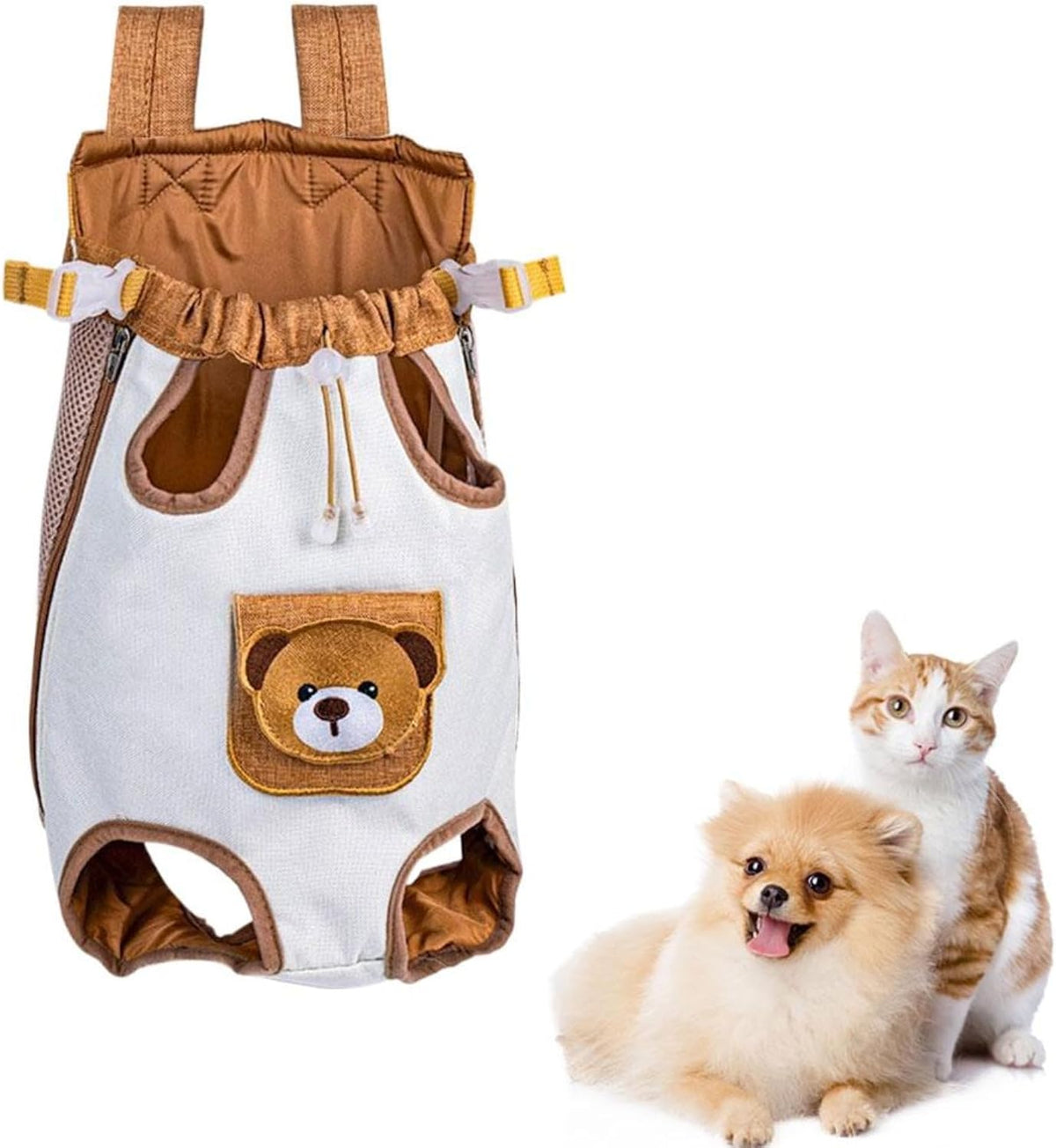 Cat Front Carrier Backpack, Hands-Free Pet Chest Carrier for Small Dog (S)