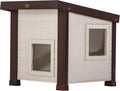 New Age Pet® ECOFLEX® Albany Outdoor Cat House, Maple/Brown