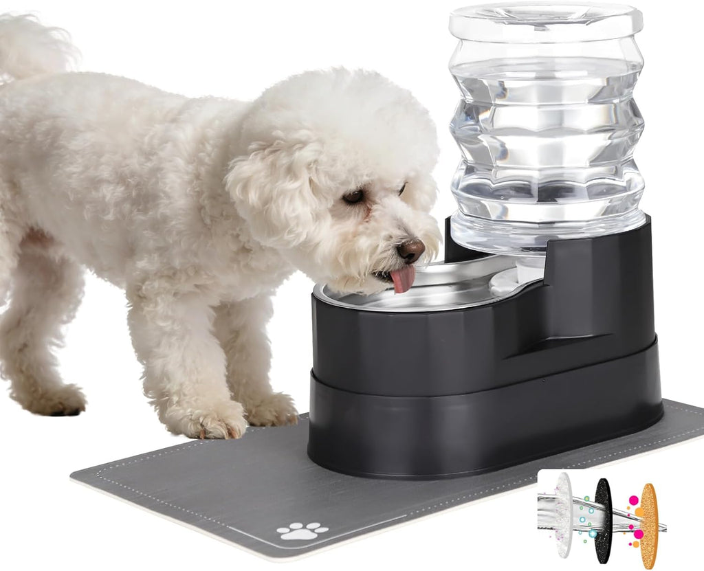 RIZZARI 8L Filtered Dog Water Dispenser: Stainless Steel Bowl for Pets