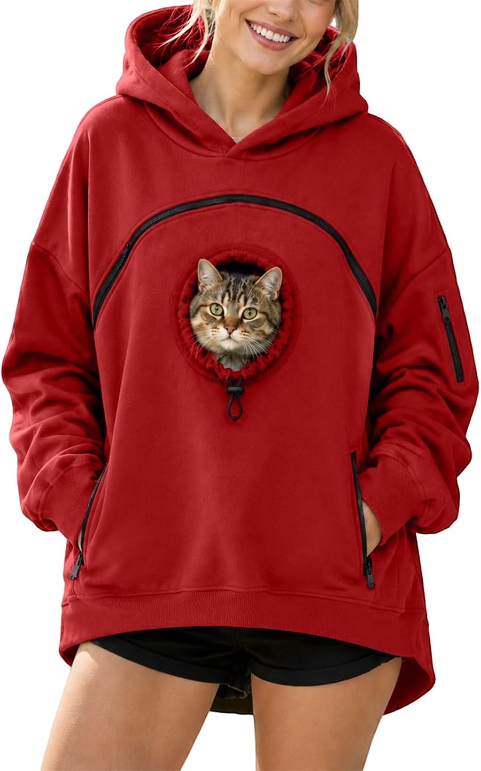 Pet Pouch Hoodie Cat Hoodie with Pouch Pull Pocket for Dogs & Snack Hoodies