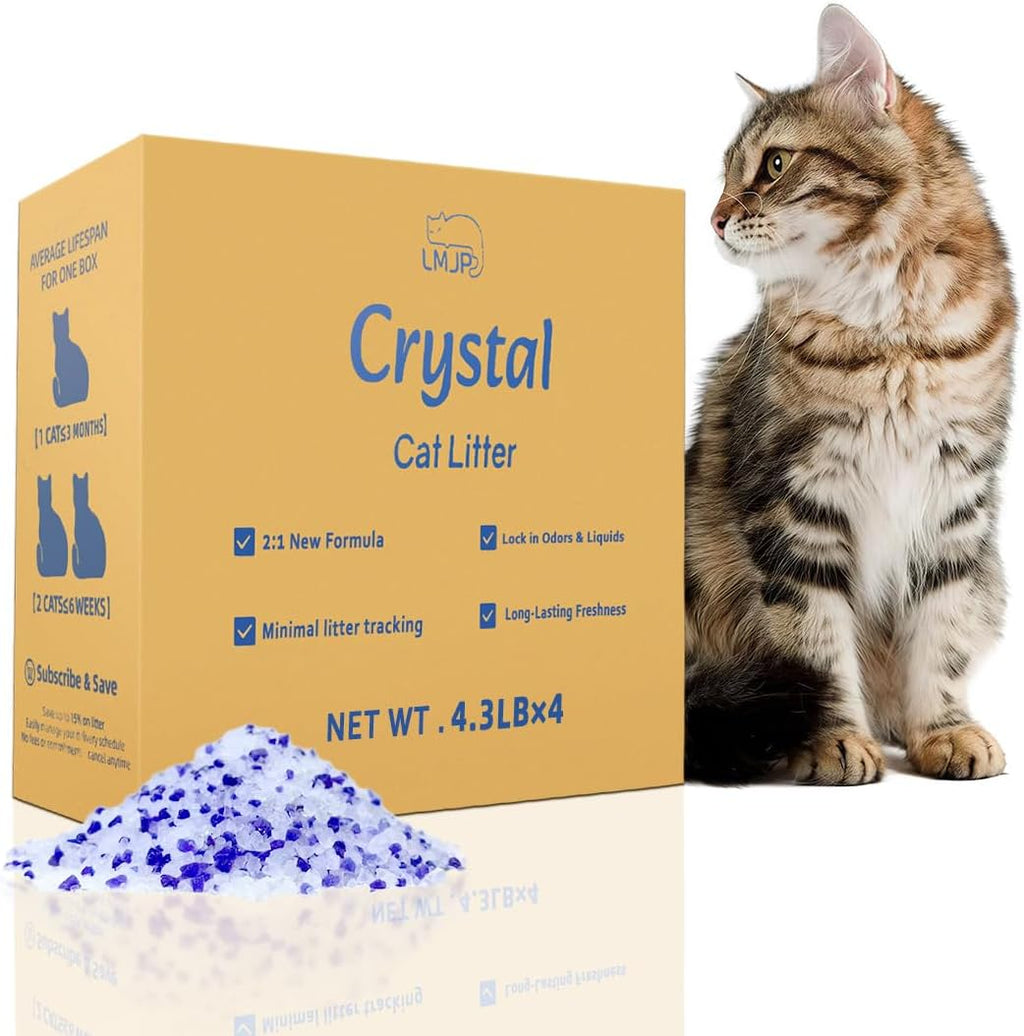 Crystal Cat Litter for Long-Lasting Odor Control, Non-Clumping, 17.2lb