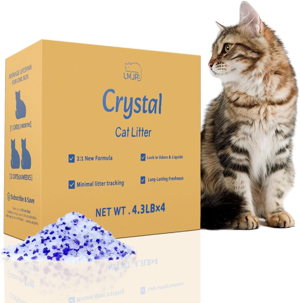Crystal Cat Litter for Long-Lasting Odor Control, Non-Clumping, 17.2lb
