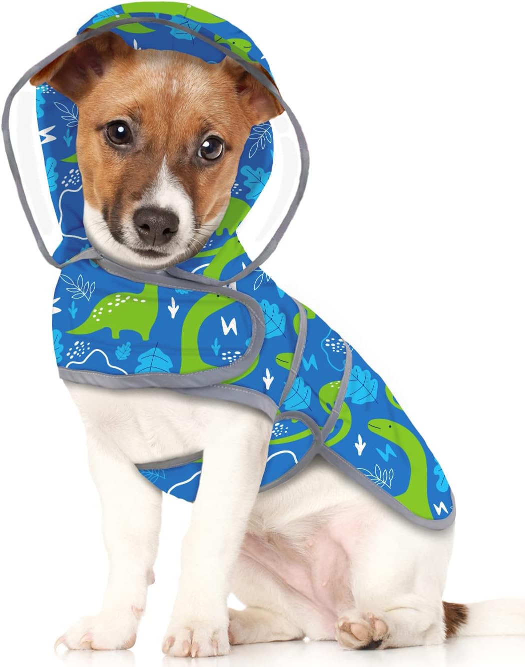 HDE Clear Hooded Dog Raincoat Jacket Poncho with Dog Leash Hole Yellow S