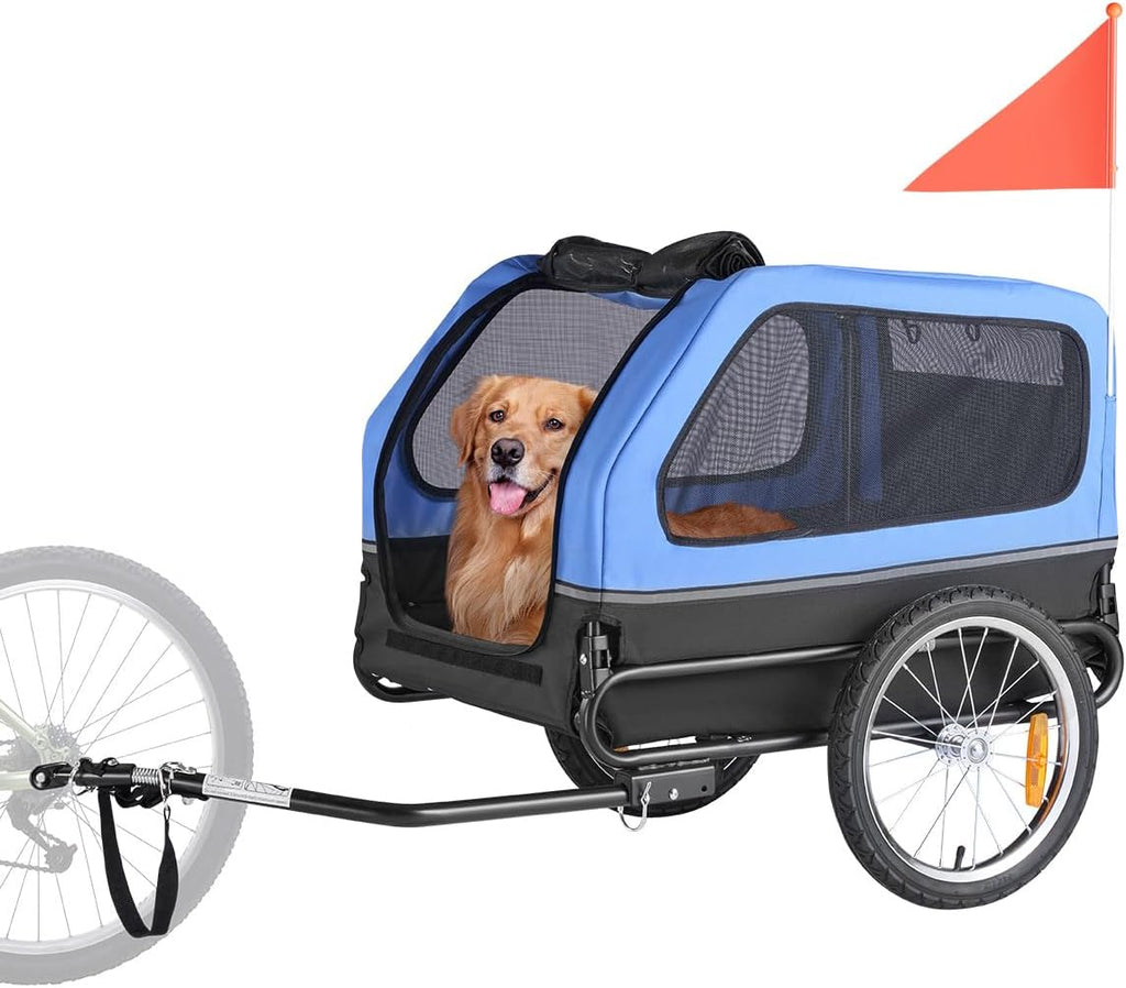 VEVOR Dog Bike Trailer, Supports up to 88 lbs, Pet Cart Bicycle Carrier, Easy Folding Frame with Quick Release Wheels, U