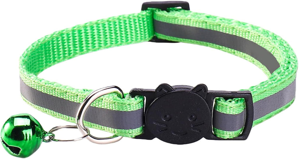 14 Pack Breakaway Cat Collar with Bell, Reflective Kitten Collar for Girl Boy Cats, Safety Buckle Adjustable 7.5-12.5 In