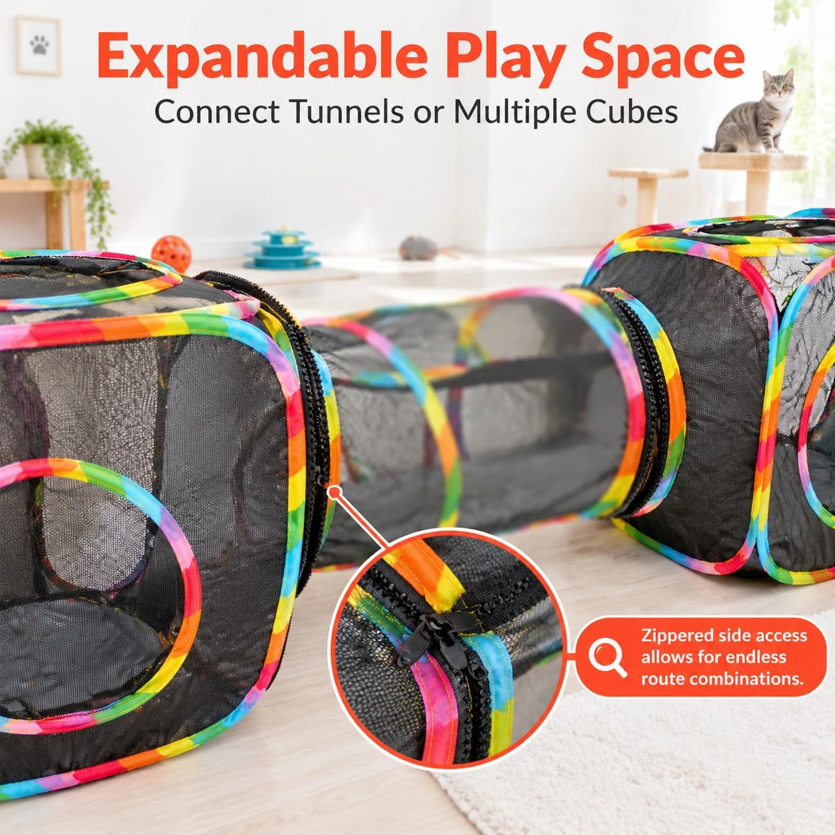 Outdoor Cat Tent and Cat Cube, Portable Mesh Enclosure for Indoor Cats