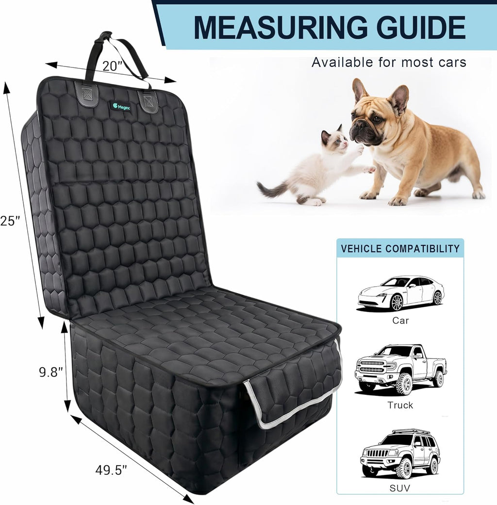 2-Pack Front Seat Covers for Dogs, Waterproof Car Seat Protectors