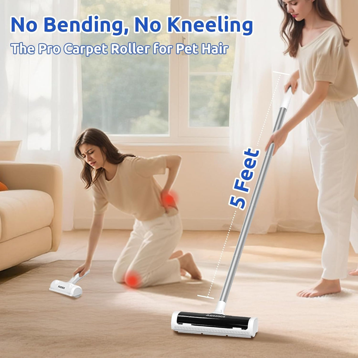 ACE2ACE A3 Pro Carpet Roller for Pet Hair, Carpet Pet Hair Removal Tool