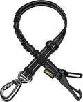 AUBELL Dog Seat Belt for Car,Updated 3-in-1 Bungee Dog Car Harness,Black