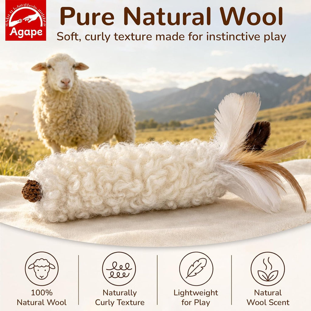 Agape Wool Cat Toys with Catnip & Silvervine Gall Fruit, Soft Plush Toys