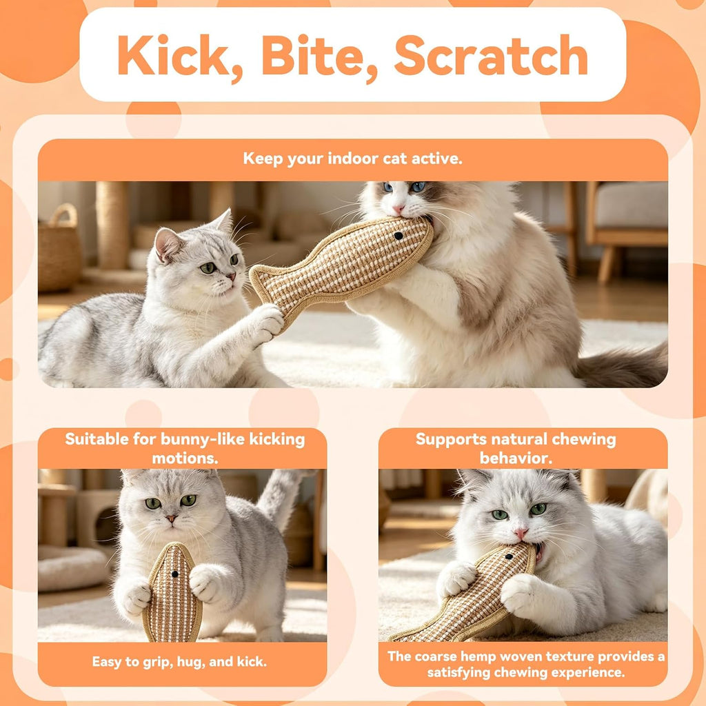 NQEUEPN 4pcs Cat Kicker Toys for Indoor, Cat Catnip Toys