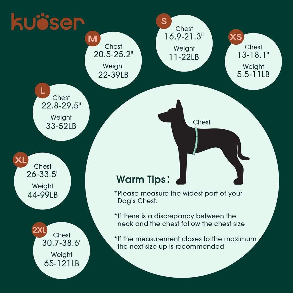 Kuoser Dog Life Jacket, High Flotation Dog Life Vest for Swimming Boating
