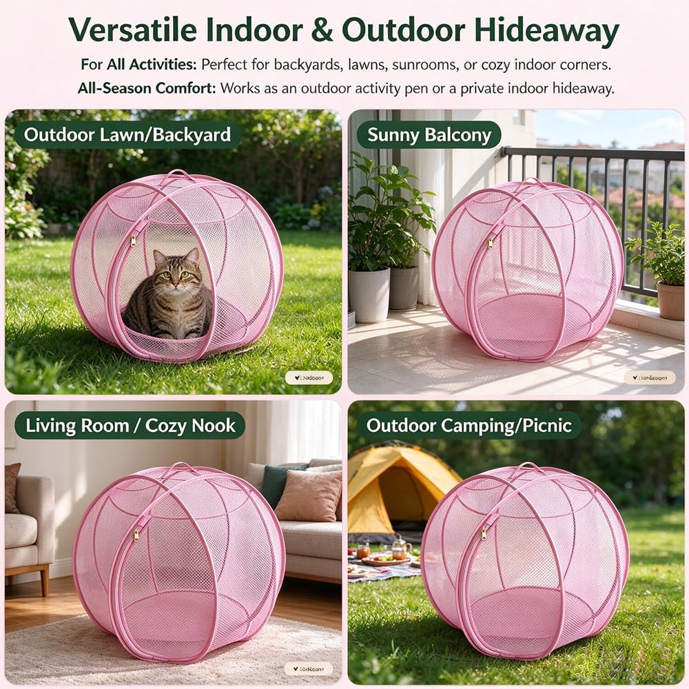 Cat Venture Ball, Pop up Outdoor Cat Enclosure (Green)