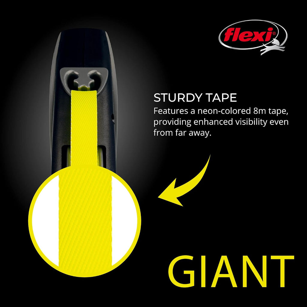FLEXI® Giant Tape Retractable Dog Leash, Large, 26 ft - Black