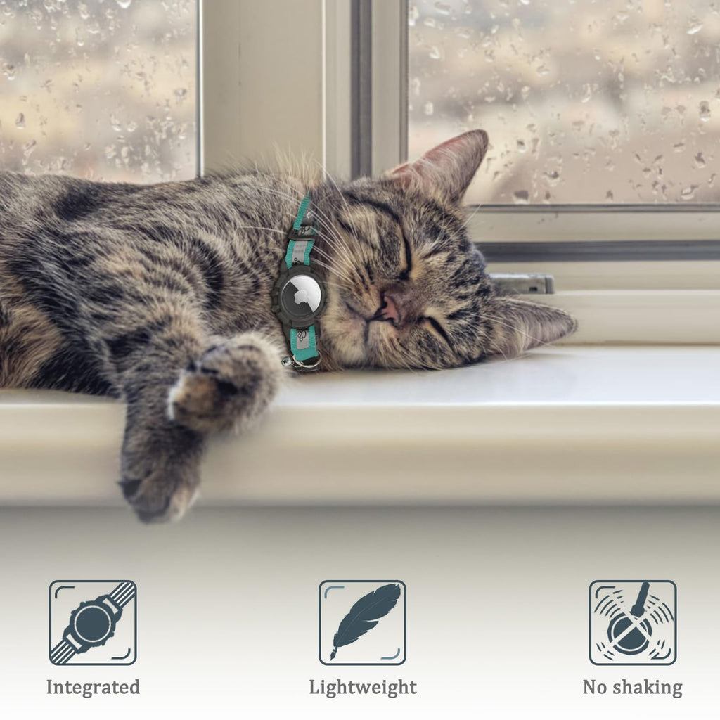 Reflective AirTag Cat Collar, Integrated Cat Collar with Air Tag Holder