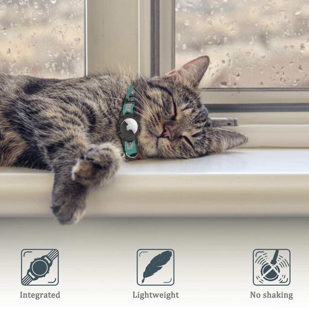 Reflective AirTag Cat Collar, Integrated Cat Collar with Air Tag Holder