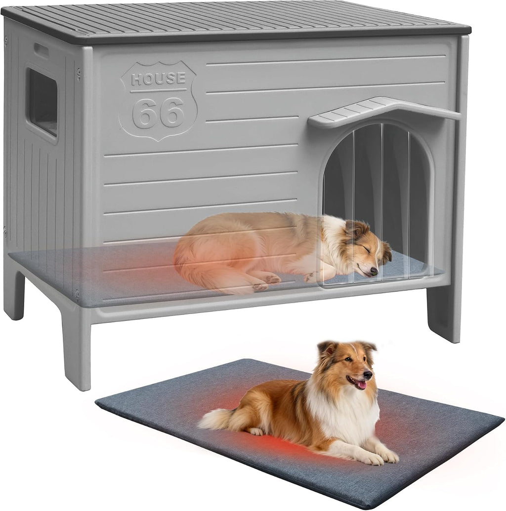 Insulated Dog House Outdoor Weatherpoof Plastic Dogs Houses Indoor