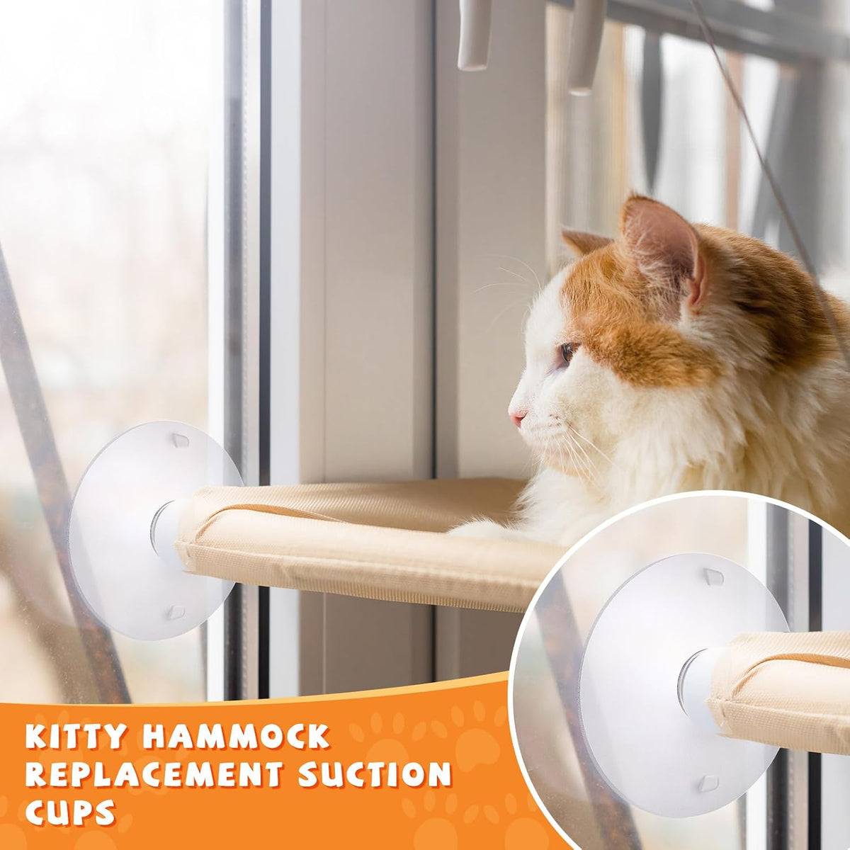 4 Pieces Cat Window Perch Suction Cup Powerful Window Bed Seat Replacement Suction Cup Clear PVC Sucker Pads for Cat Ham