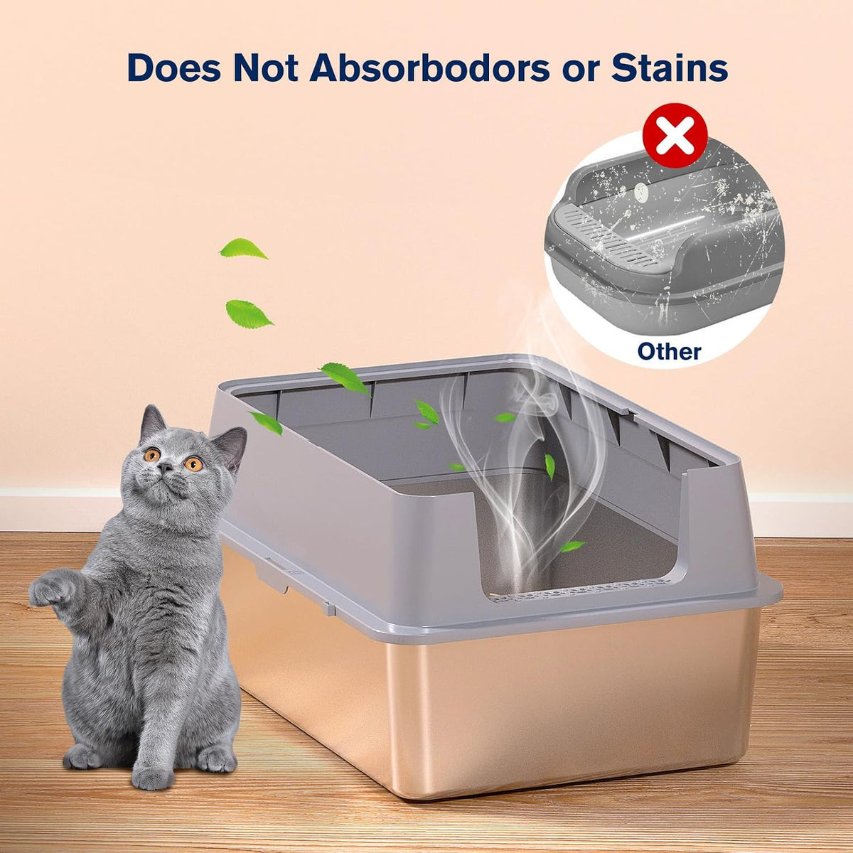 Stainless Steel Litter Box, 28" L*20" W*12" H XXL Extra Large Litter Boxes