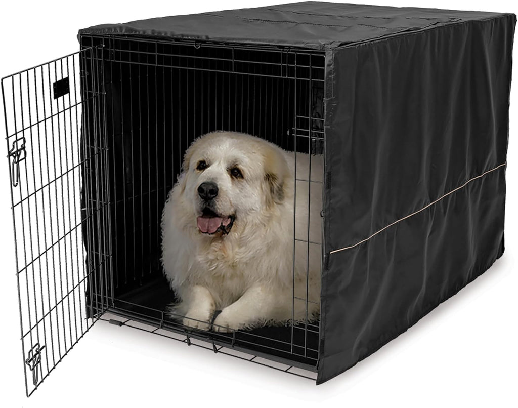 MidWest Homes for Pets Medium Dog Crate Cover, Black Polyester Privacy Kennel Cover Fits Most 30-inch Crates, Machine Wa