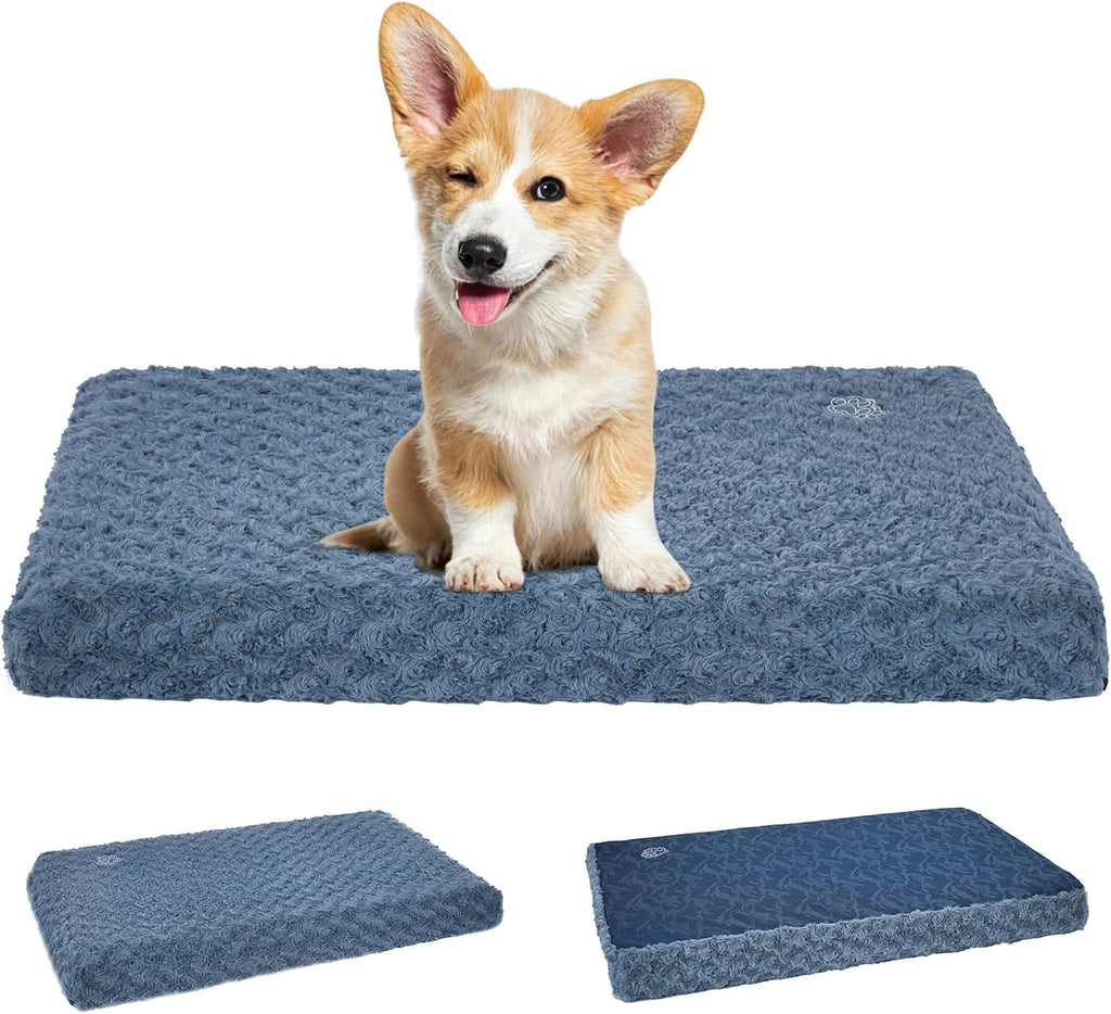 EMPSIGN Dog Bed Mat Crate Pad Mattress, Ultra Soft Pet Kennel, Grey, Large