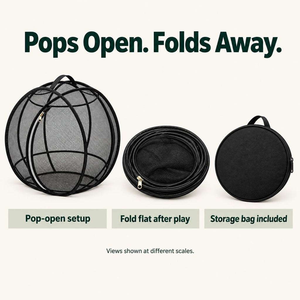 Cat Hamster Ball for Outside, Rolling Outdoor Cat Enclosure, Foldable Mesh
