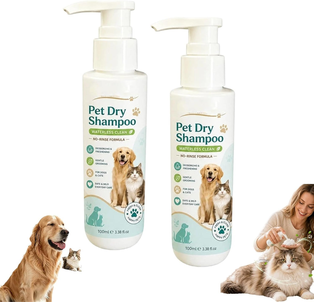 Rinse-Free Pet Shampoo Mousse, No Rinse Cat Shampoo for Dogs Cats (3a)