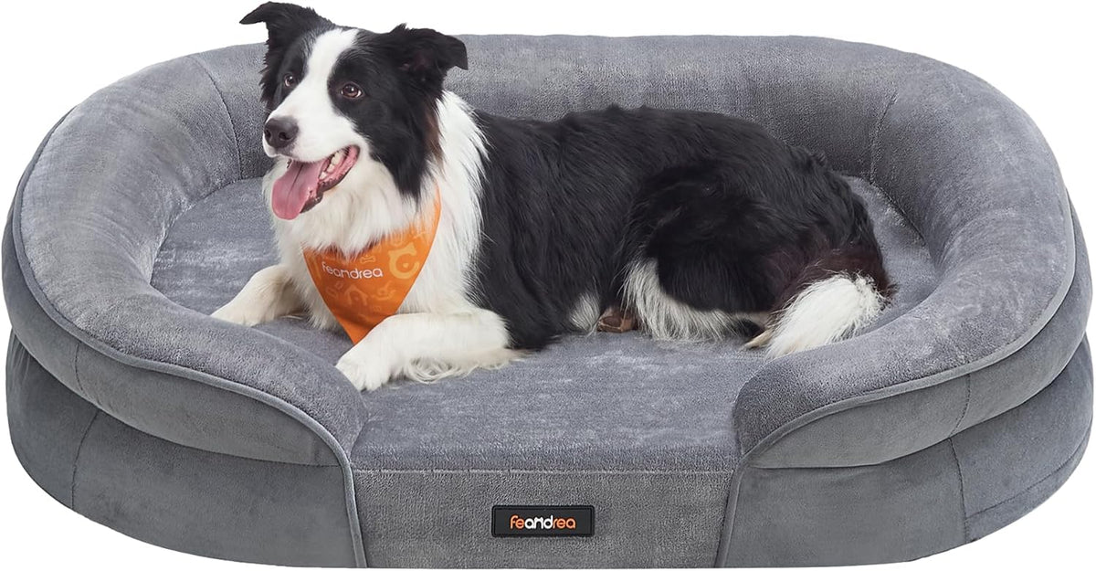 FEANDREA Orthopedic Dog Bed, 35" Dog Couch with Removable Washable Cover