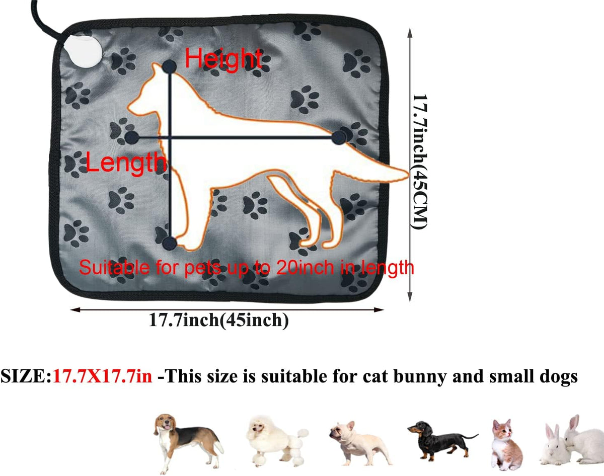 Pet Heating pad Outdoor Small Dog cat Heating pad Heated ped beds for Outside Dogs House Heater Electric Warming pad for