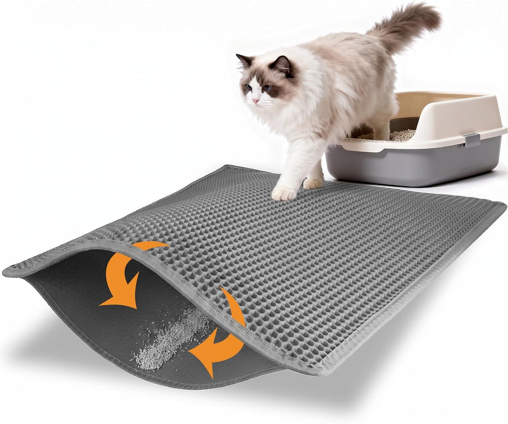 Pieviev Litter Mat, Double-Layer Waterproof Litter Trap, 30" x 24" Brown