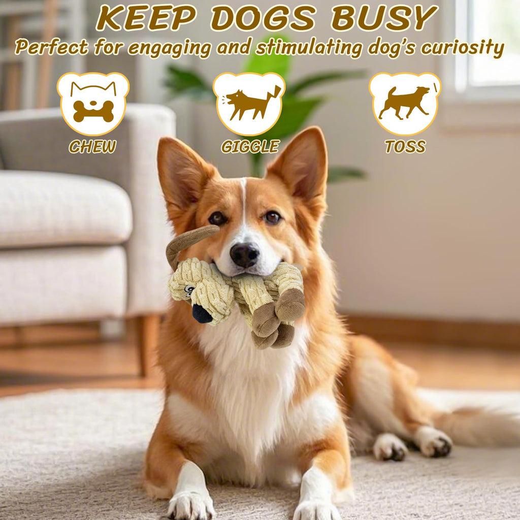 MeetYooo Squeaky Stuffed Dog Toys, Chew Dog for Large Medium Small Breeds