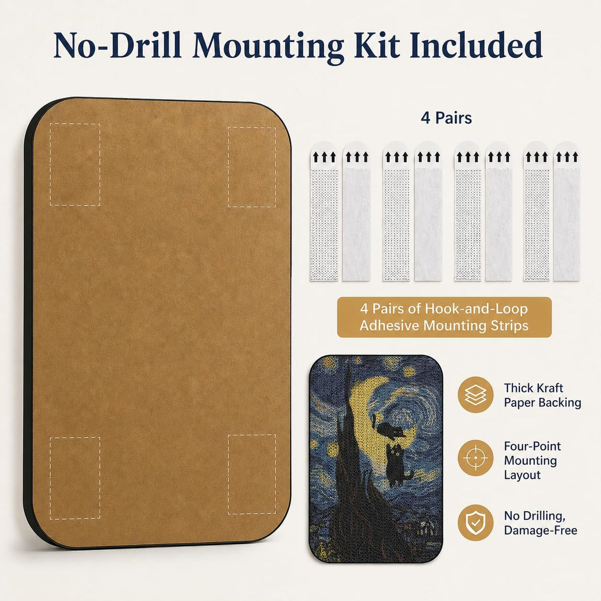 Cat Wall Scratcher, Art Cat Scratching Board for Indoor Cats