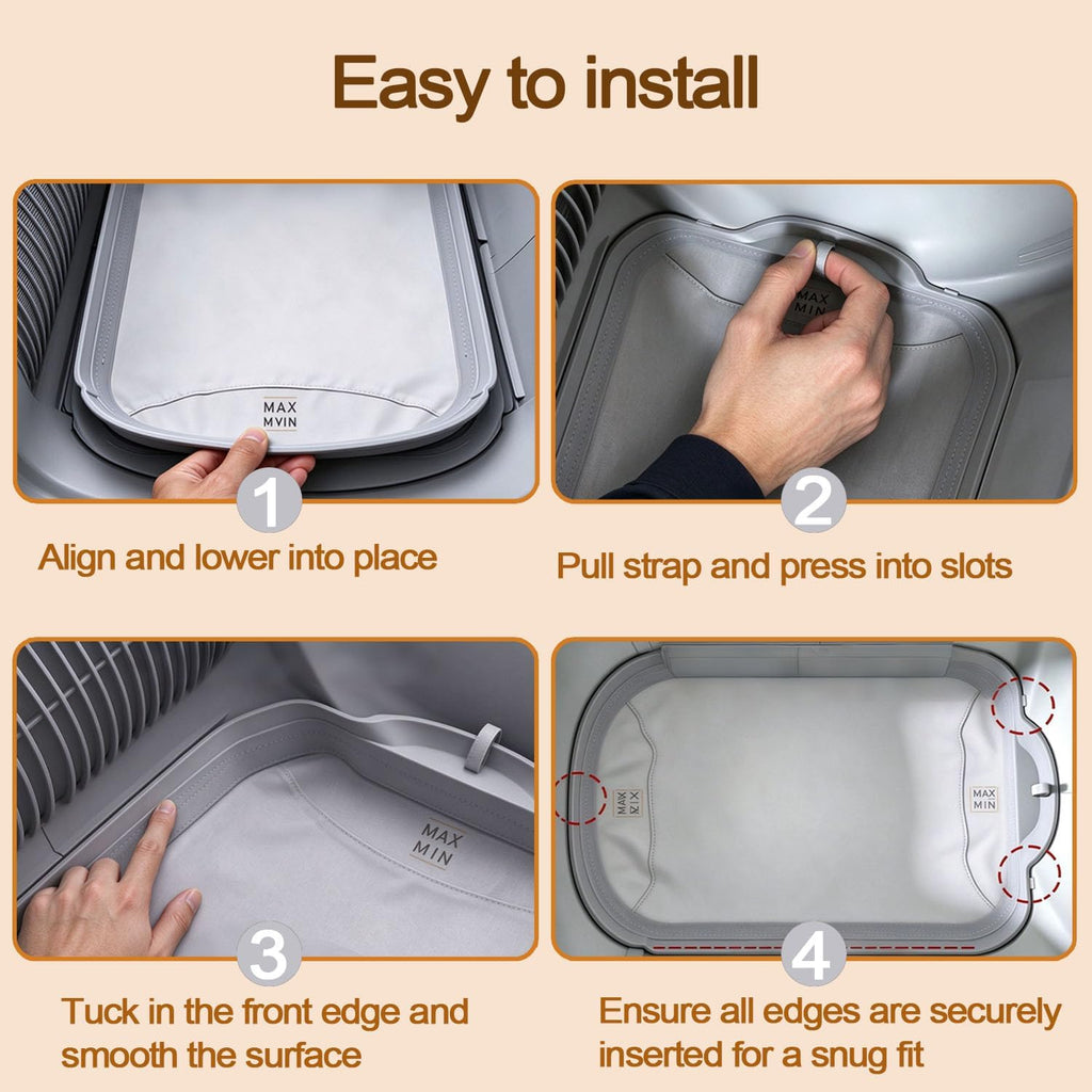 2 Pack Waterproof Pad with 40 liners for Tuya Cumrige and Fumoi Self Cleaning Litter Box, Automatic Cat Litter box liner