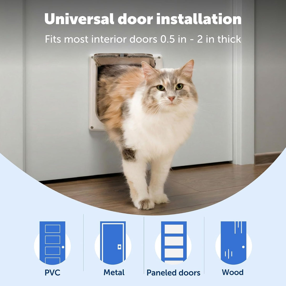 PetSafe Interior Cat Door, 2-Way Lock, White, Cats up to 15 lb