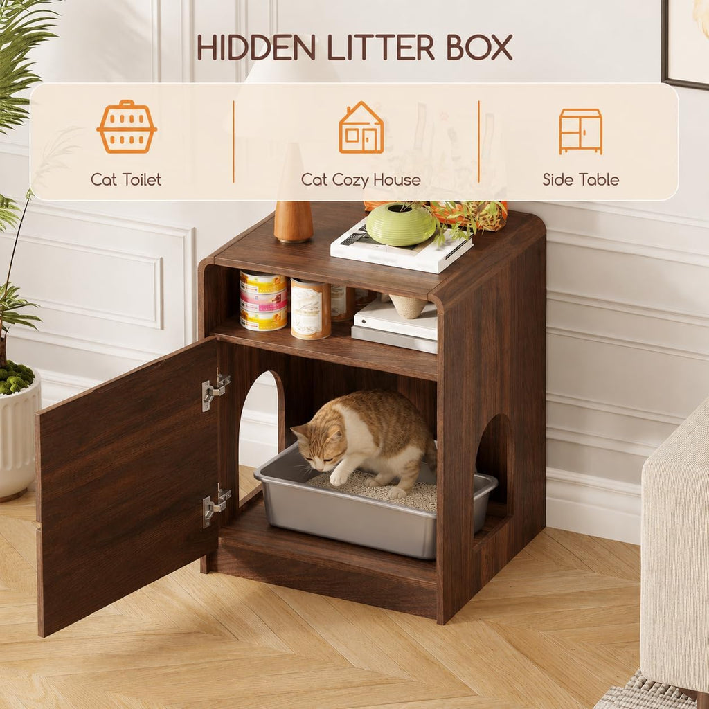 Cat Litter Box Enclosure, Walnut