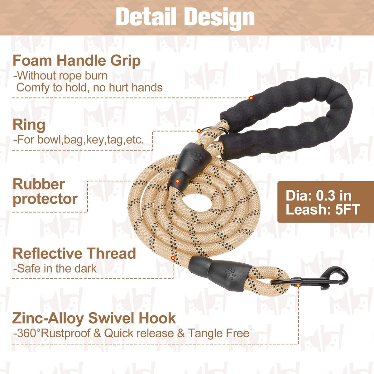 Small Dog Harness and Leash Set, No Pull Puppy Pet Vest- Beige, S