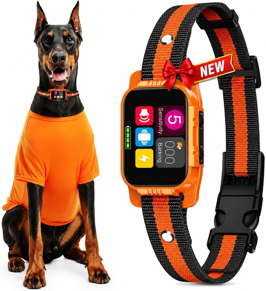 New Upgrade Dog Bark Collar for Large Medium Small Dogs, Smart Rechargeable Anti Barking Collar with Beep and Vibration,
