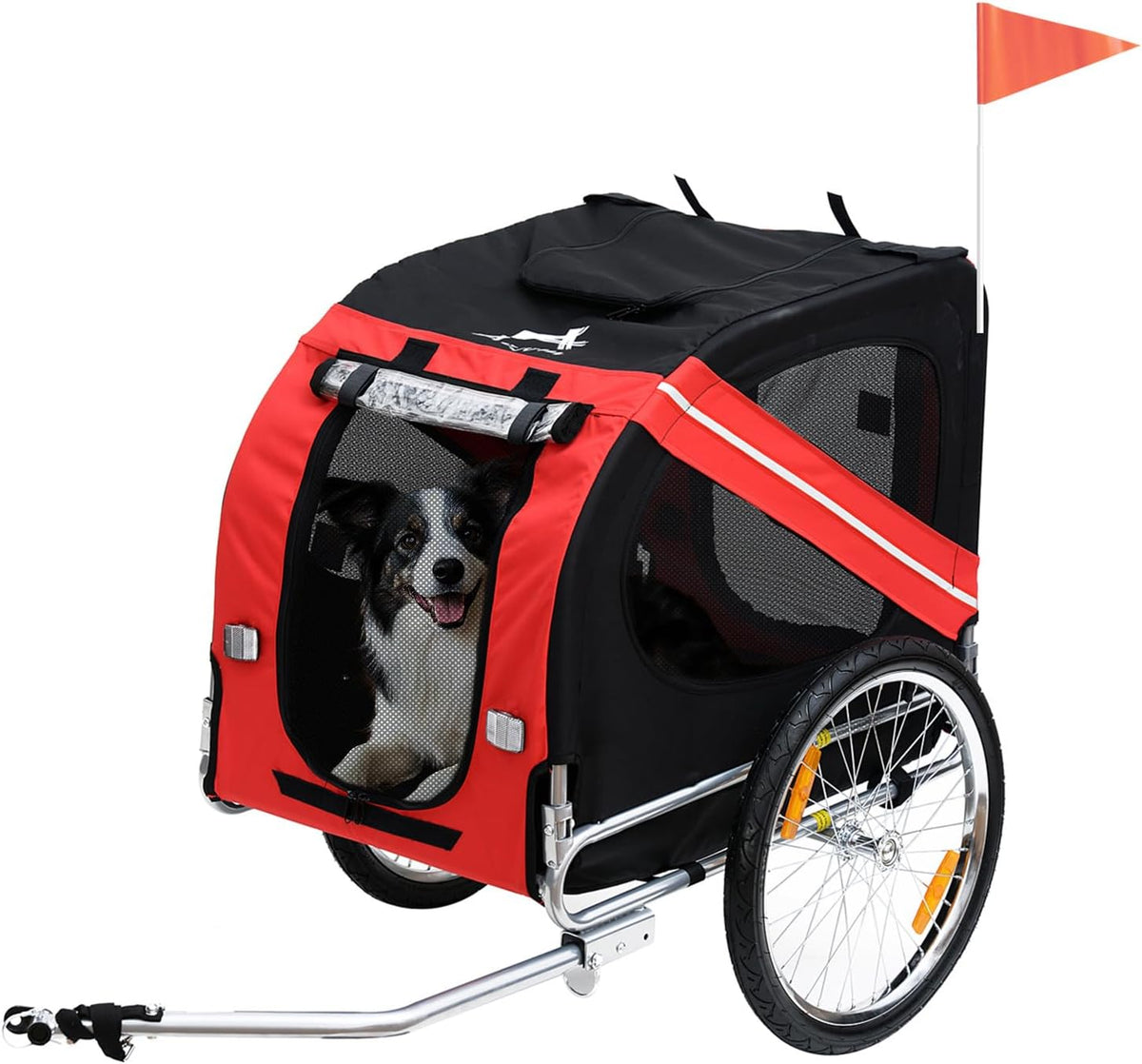Aosom Dog Bike Trailer Easy Folding Cart Frame 20" Wheels