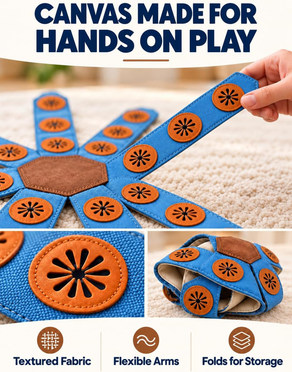 Virelunepets Dogtopus Boredom Buster for Dogs, Foldable Octopus Snuffle Toy (Small)