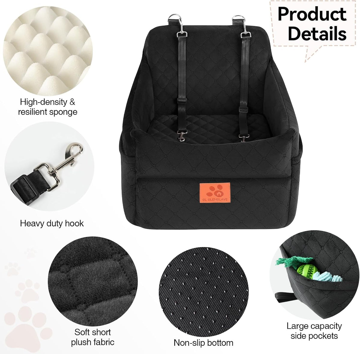 Dog Car Seat for Small/Medium Dogs, Dog Booster Car Seats with Thick Cushion for Dogs Under 35lbs, Detachable Washable P