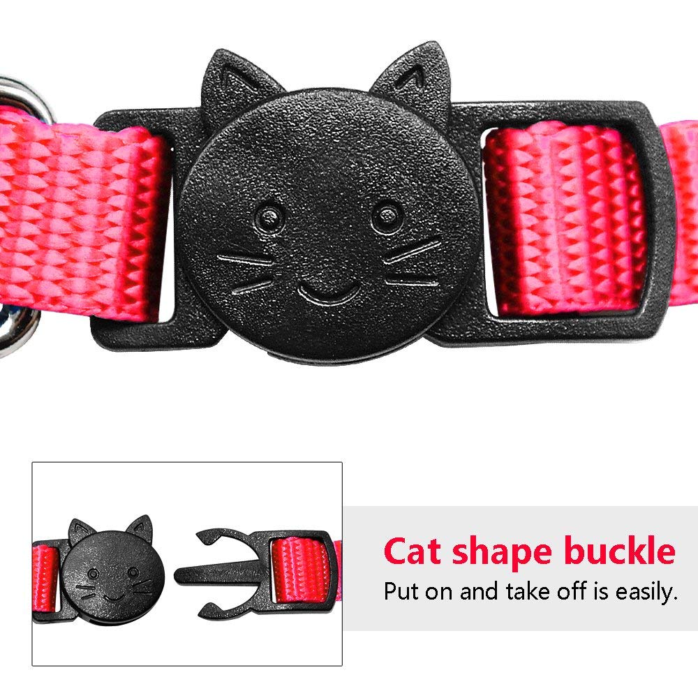 WFRLQ Cat Collar,Personalized Embroidered Nylon Cat ID Collars with Bell - Custom Text with Pet Name and Phone Number … (Cat Collar)