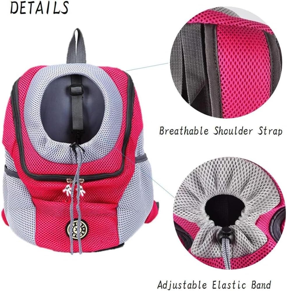 Hands-Free Dog Backpack Carrier for Small Medium Dogs & Cats (13-17 lbs), Breathable Legs Out Pet Front Carrier with Adj