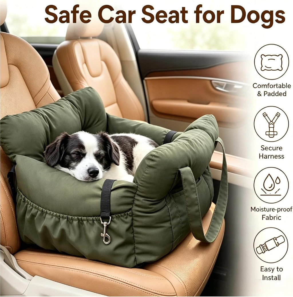 Pet Road Trip Accessory Car Seat for Small Medium Dog (Gray, M)