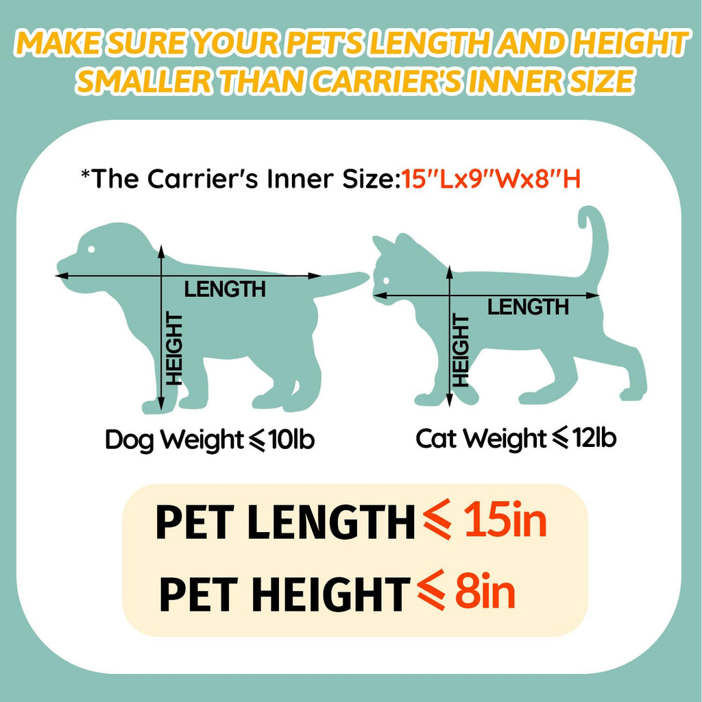 Petskd Small Pet Carrier 17" L x 11" W x 9.5" H Airline Approved, Black