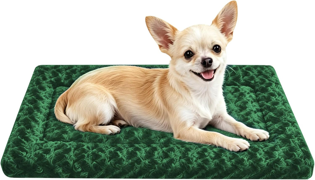 Dog Bed Crate Mat, Soft Durable Washable Anti-Slip Kennel Pad for Dogs & Cats, Reversible (Light Gray, S(24"*18"*1.5"))