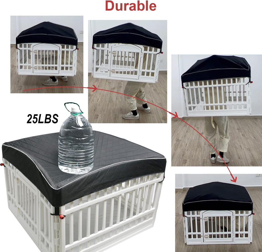 Dog Pen Cover Dog Playpen Cover for Pets,Provide Shade and Security for Indoor Outdoor Dog Pen,Pet Playpen Cover Fits 35
