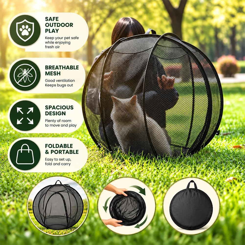 2027 New Rolly Cat Ball, 360° Rotating Outdoor Cat Enclosure，1PC
